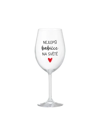 NEJLEPŠÍ BABIČCE NA SVĚTĚ - čirá sklenice na víno 350 ml