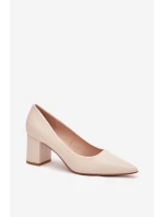 LL-380P Ryvessa béžové lodičky na platforme - Seastar