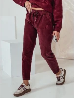 Dámske manšestrové nohavice VELVITO burgundy FashionStreet UY2287