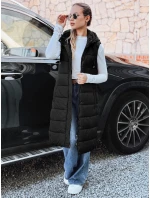 Dámska dlhá prešívaná vesta čierna FashionStreet TY5267