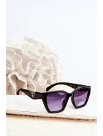 Damskie Klasyczne Okulary Przeciwsłoneczne Ze Złotymi Detalami UV400 Czarne