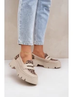 Dámske kožené mokasíny s platformou a plochými podpätkami Leopard Light Beige Zazoo 20191 Dámske kožené mokasíny s platformou a plochými podpätkami Leopard Light Beige Zazoo 20191