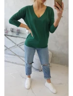 Blúzka s výstrihom do V zelená