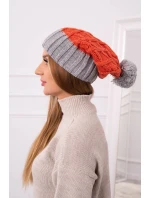 Milano fleecová čiapka K203 červená+sivá