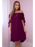 Šaty viazané na rukávy slivka Šaty viazané na rukávy slivka