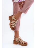 Dámske kožené sandále Zazoo 40410 beige Dámske kožené sandále Zazoo 40410 beige
