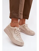 Kožené Ažurové Dámské Polobotky Vinceza 79603 Zlaté Kožené Ažurové Dámské Polobotky Vinceza 79603 Zlaté