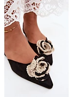 Dámske sandále s imitáciou semišovej výzdoby Black Gardenia