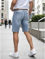Pánske džínsové šortky s opaskom modré FashionStreet SX2576