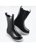 Čierne topánky s transparentnou podrážkou (OM717) Čierne topánky s transparentnou podrážkou (OM717)