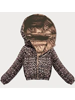 Dámska obojstranná krátka bunda Minority brown camouflage (M6-6001-305)