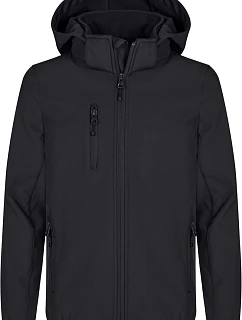 Clique Classic Softshell Jkt Jr Detská 3-vrstvová softshellová bunda s kapucňou 67.0909 čierna