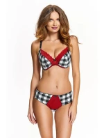 Polomäkká podprsenka Alice 093 čierno-bielo-červená - Kostar Polomäkká podprsenka Alice 093 čierno-bielo-červená - Kostar