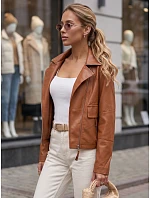 Dámska hnedá kožená bunda v štýle Ramones od FashionStreet TY5715 Dámska hnedá kožená bunda v štýle Ramones od FashionStreet TY5715