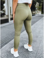 Dámske rebrované legíny LOOK AT ME green FashionStreet UY1572