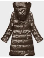 Dámska metalická zimná bunda Rosse Line Brown (7227)