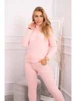 Dvojdielny sveterový set alpaka púdrovo ružový