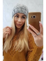 Dámska čiapka Eliza K205 grey+violet+ecru