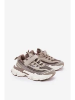 Sneakersy Buty Sportowe Dziecięce Na Rzep Khaki Ronivelle