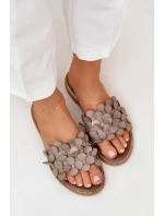 Dámske ploché papuče na podpätku 40381 Taupe - Zazoo