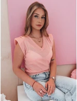 Dámska krátka blúzka SELFINA light pink FashionStreet MY2438