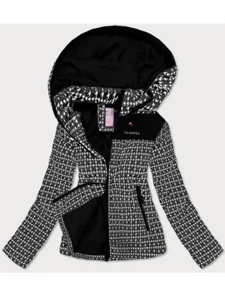 Čierna dámska športová bunda na prechodné obdobie (W706) Čierna dámska športová bunda na prechodné obdobie (W706)