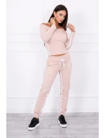 Súprava s dvojitými pruhmi v púdrovo béžovej farbe