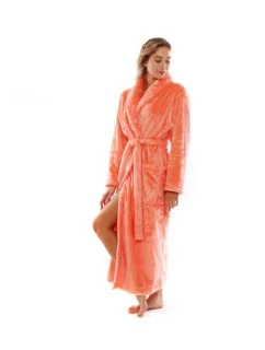 Dámsky LILLY JACK extra hrejivý župan so šálovým golierom 2120 2251 lososová - Vestis