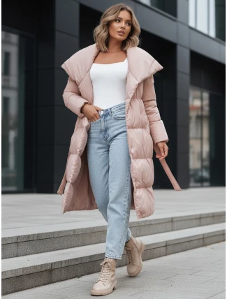 Dámsky prešívaný kabát FAVI ružový FashionStreet TY3090