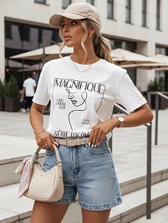 Dámske bavlnené tričko ERION ecru FashionStreet RY2503
