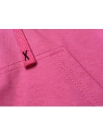 Krátka ružová tepláková mikina s kapucňou (8B939-19) Krátka ružová tepláková mikina s kapucňou (8B939-19)