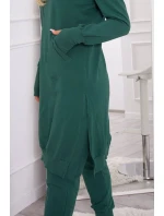 Mikinová súprava s dlhšou stranou tmavo zelená Mikinová súprava s dlhšou stranou tmavo zelená