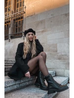 Dámské trapery kotníkové boty z eko kůže černé Bellora