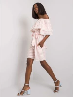 Šaty LK SK 507354.30P bielo-ružové
