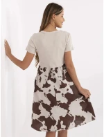 Dámske šaty DHJ SK 253701.80 Béžová s hnedou - FPrise