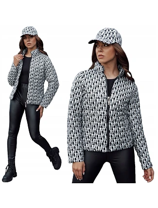 Dámska prechodná bunda s čapicou TY4505 čierno-biela – FashionStreet Dámska prechodná bunda s čapicou TY4505 čierno-biela – FashionStreet