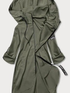 Tenký asymetrický dámsky prehoz cez oblečenie vo farbe khaki (B8117-11)