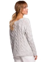 Sveter s výstrihom Bateau M511 sivý - Moe