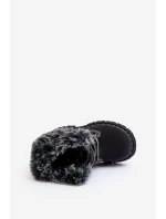 Dziecięce Trapery Botki Na Suwak z Futerkiem Czarne Gerande