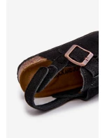 Chodaki Dziecięce Na Korkowej Platformie Czarne Vulagia