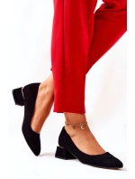 Zamszowe Czółenka Lewski 3118 Czarne