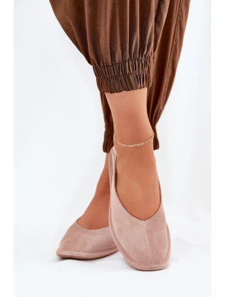 Zamszowe Baleriny Damskie Big Star RR274081 Różowe