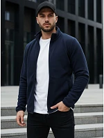 Pánska mikina na zips s kapucňou tmavomodrá FashionStreet BX4775