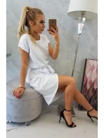 Šaty s obálkou dole biele