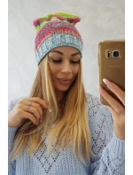 Fleecová čiapka Klaudia K255 žltá neón+modrá Fleecová čiapka Klaudia K255 žltá neón+modrá