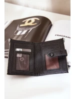 Eko Skórzany Portfel Damski Czarny Bronica