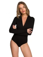 Dámske body s výstrihom do V S327 Dark Brown - Stylove