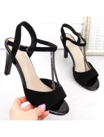 Čierne semišové sandále Sergio Leone W SK438