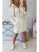 Zateplené šaty s kapucňou ecru Zateplené šaty s kapucňou ecru