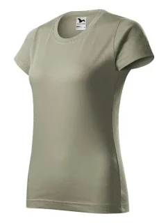 Základné dámske tričko svetlej khaki farby